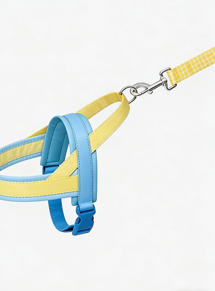 Sky Blue Yellow Colorblock Pet Harness